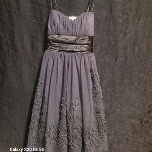 Studio Y Strapless Gray Dress with Black Sash